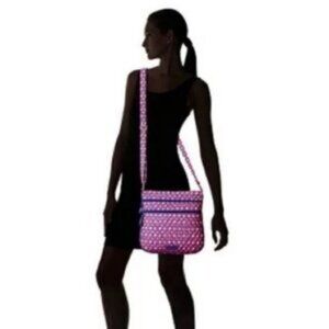 VERA BRADLEY TRIPLE ZIP HIPSTER PINK DIAMONDS